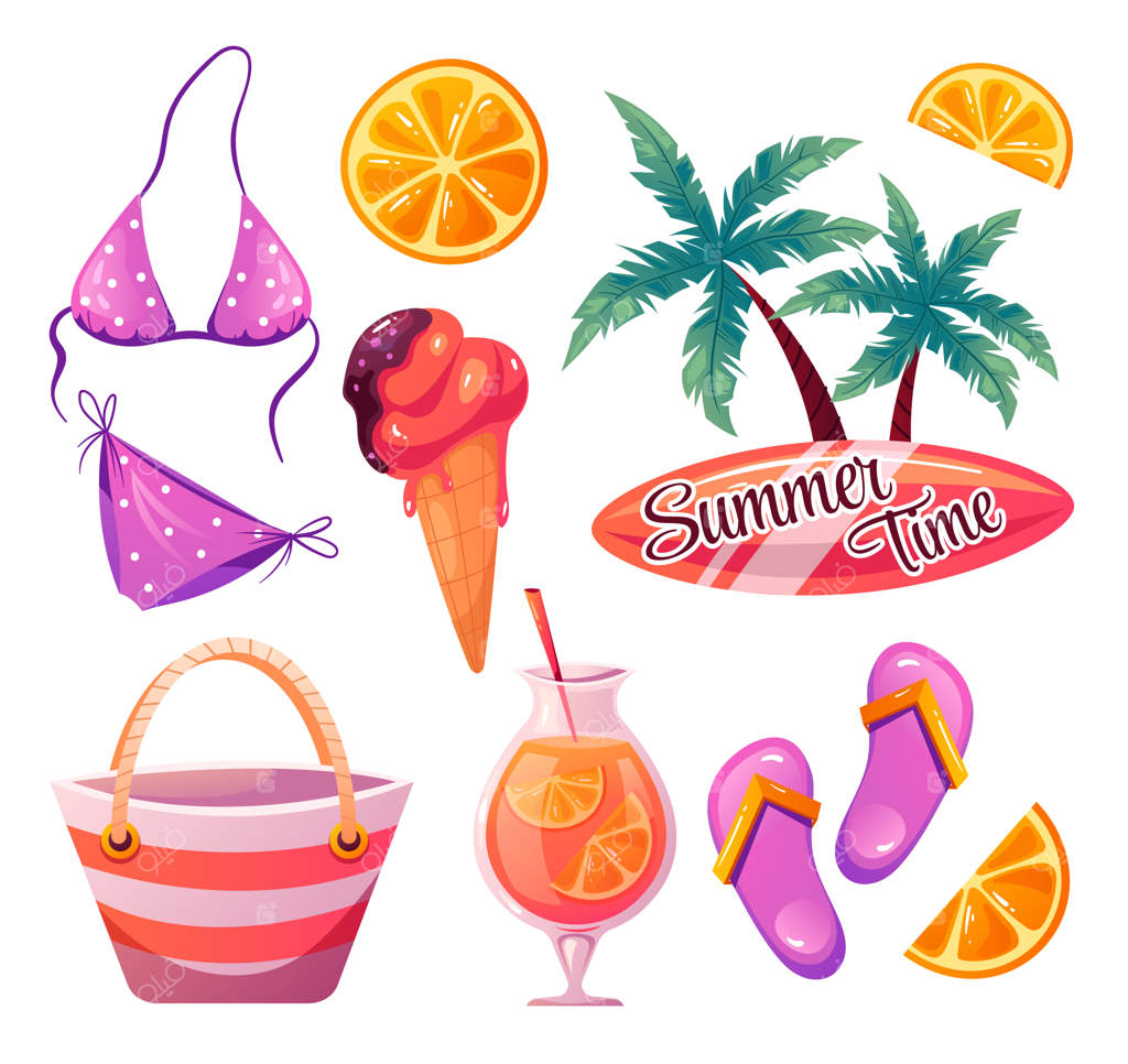 برچسب‌های تابستانی - عنصر طراحی گرافیکی مجزا