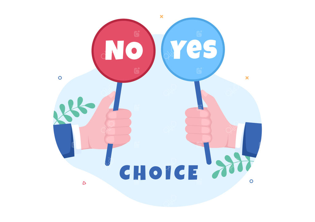 انتخاب کن یا راه موفقیت درست را پیدا کن: تصویر چندین جهت فلش‌ها، بله یا خیر، در با مفهومی از علامت سوال