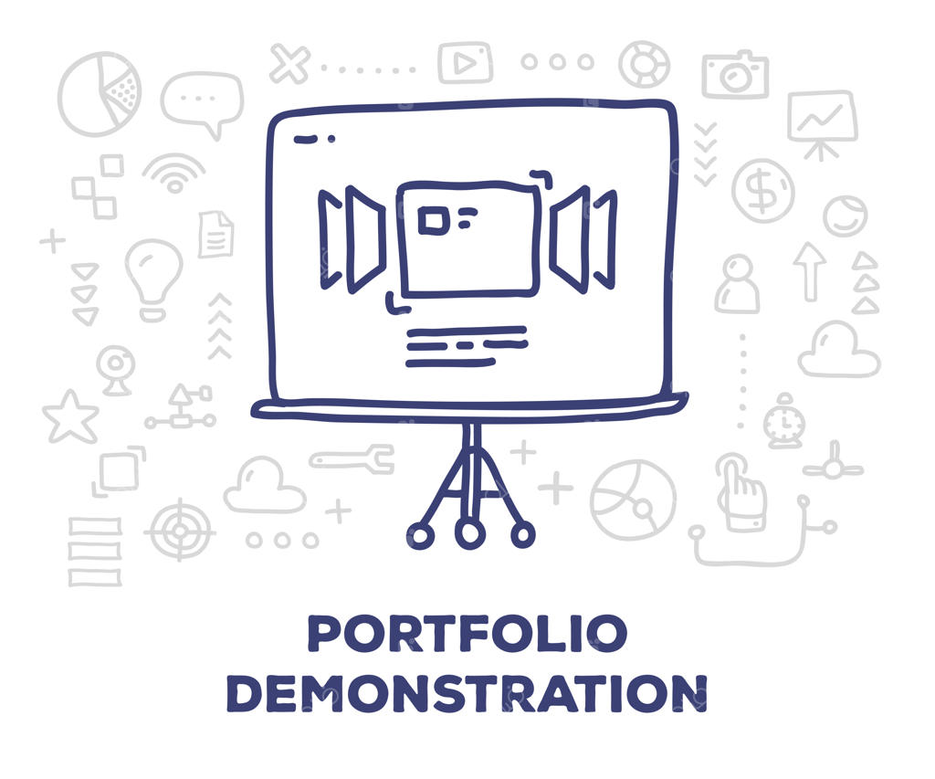 صفحه‌نمایش بزرگ سه‌پایه با نمادها و متن