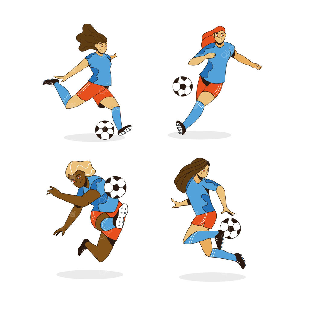 تصویرسازی بازیکنان فوتبال به سبک فلت