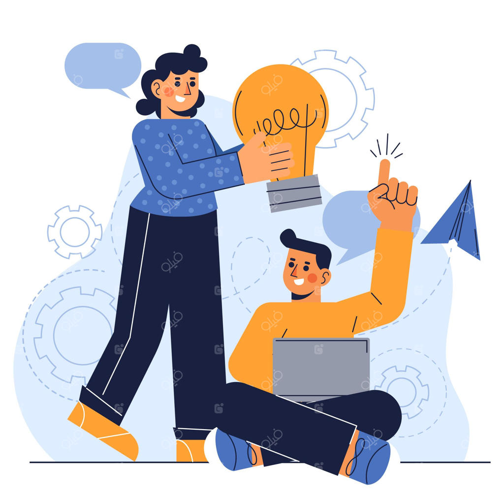 مفهوم نوآوری با طراحی دستی و ساده