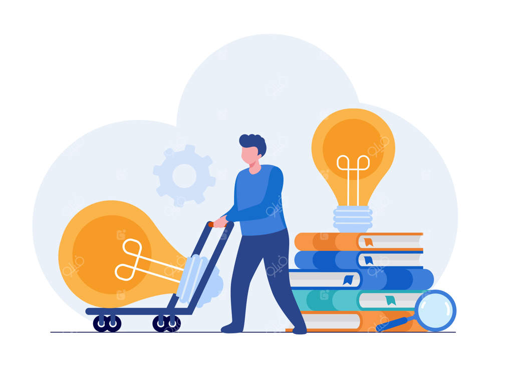 تفکر خلاق: مجموعه‌ای از مفاهیم抽象ە وکتوری - طوفان فکری تیمی، مدیریت ایده‌ها، مدیریت پروژه، همکاری استارتاپی، یافتن راه‌حل، مراحل توسعه محصول