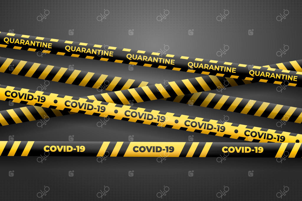 نوارهای قرنطینه سیاه و زرد واقعی