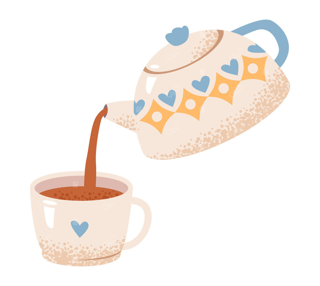 کتری در حال ریختن چای در لیوان. صحنه‌ای دنج و آرامش‌بخش، مناسب برای پروژه‌های مرتبط با آشپزخانه و صبحگاهی