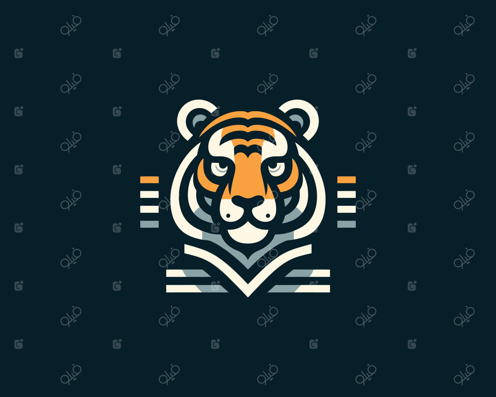 لوگوی مینیمالیستی ببر برای استفاده در برندینگ
