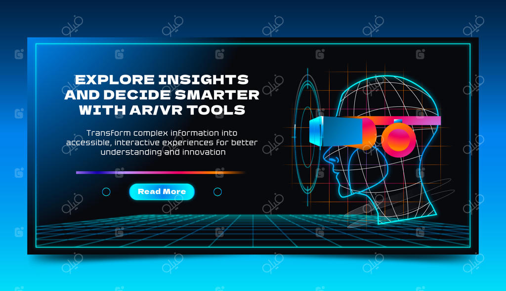 طراحی بنر گرادینت واقعیت افزوده و واقعیت مجازی