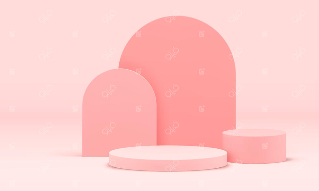 پدستال نمایشگاه سه‌بعدی - طراحی ستون و دیوار منحنی برای معرفی محصول