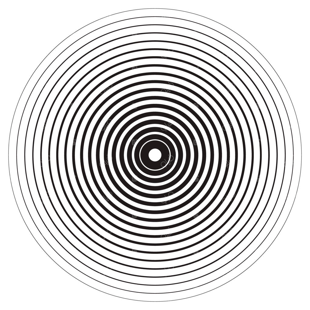 دایره‌های هم‌مرکز خطی، عنصر گرد خنثی. عنصر نیم‌تُن در پس‌زمینه‌ سفید.