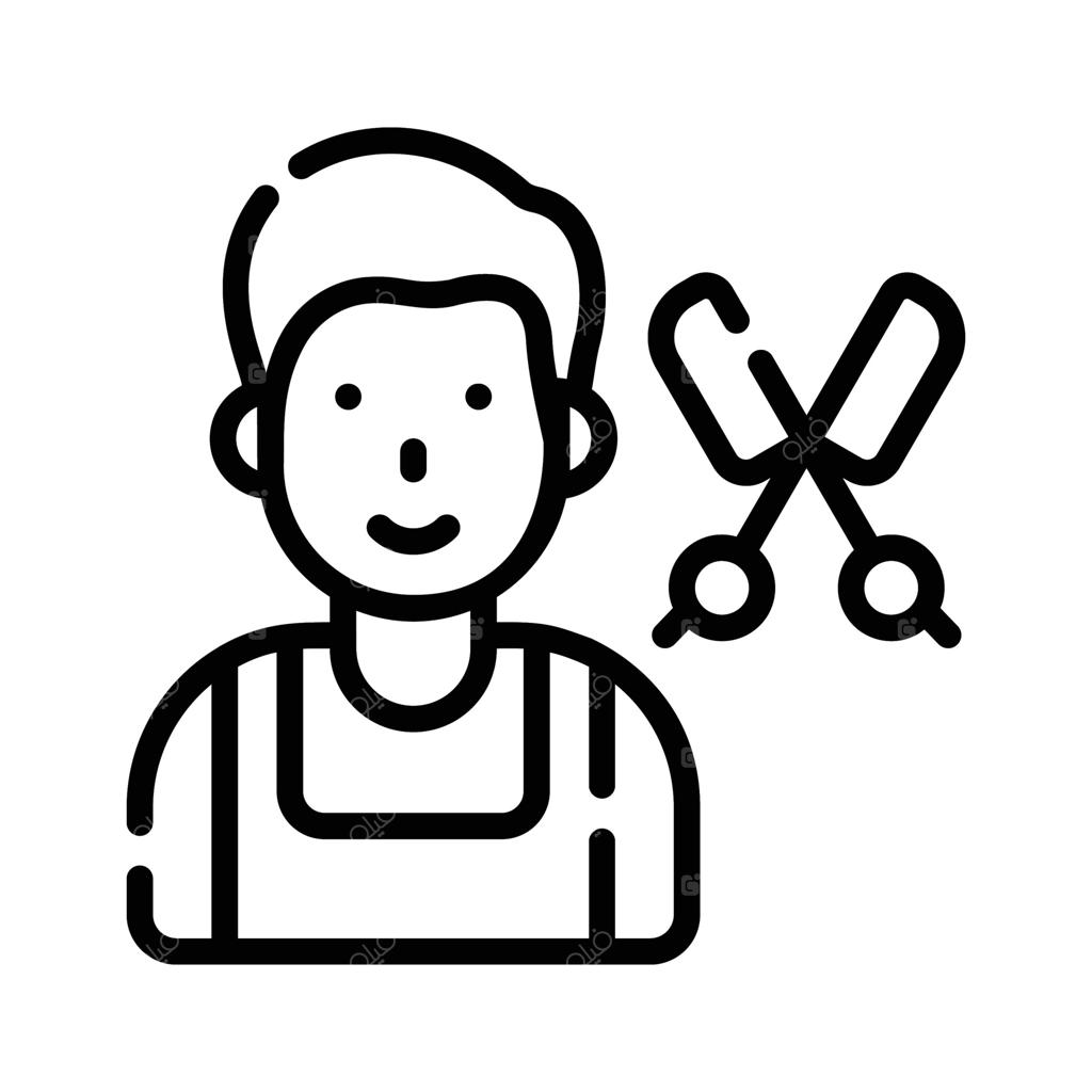 آیکون کاربردی به سبک خطی از آرایشگر