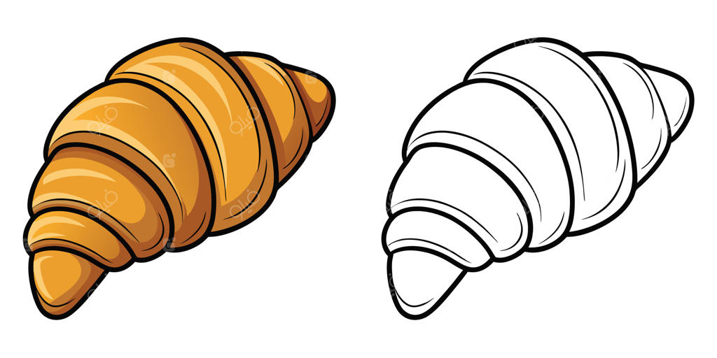 کتاب رنگ‌آمیزی کودکان با طرح‌های خطی: کروسان خوشمزه!