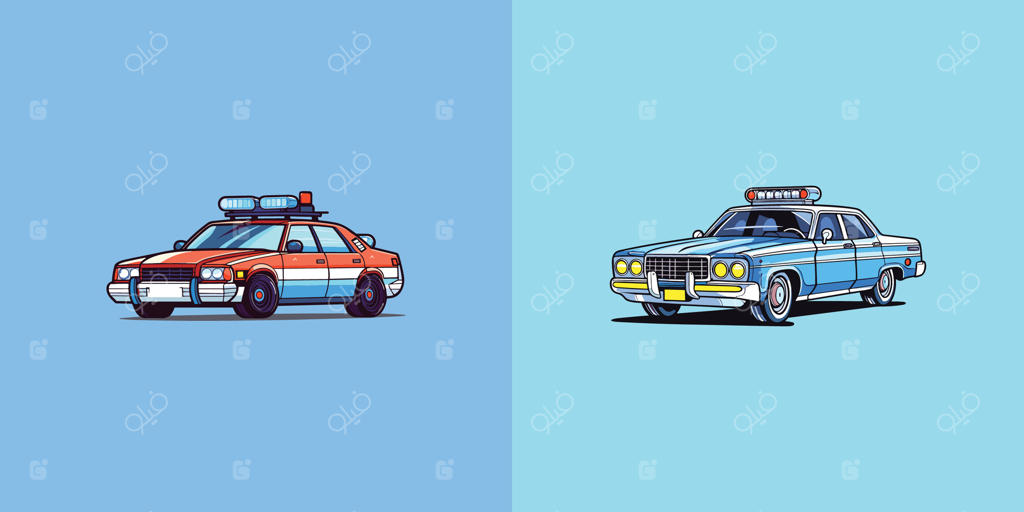 تصویر برداری وکتور ماشین پلیس