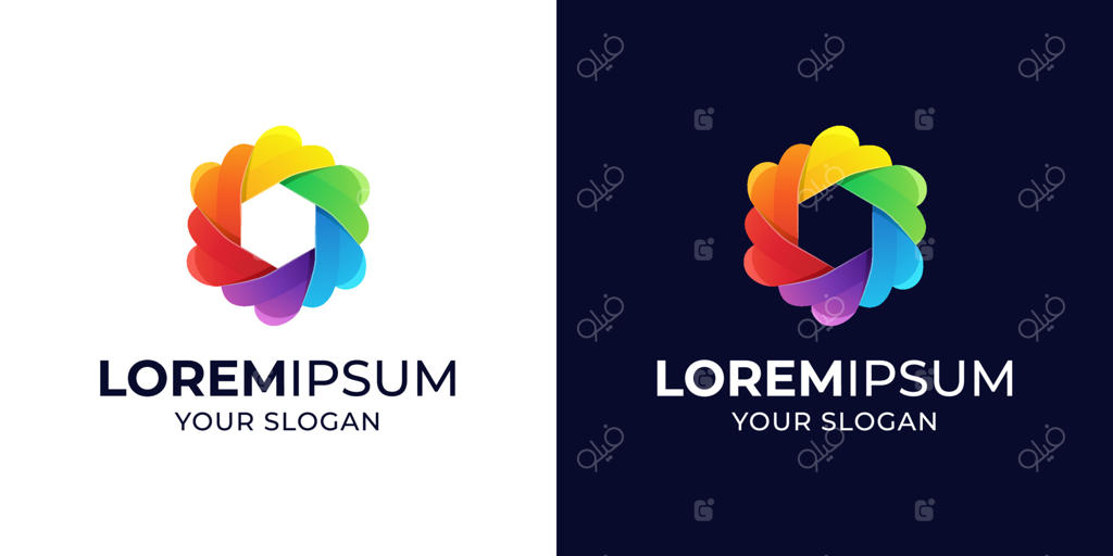 تصویرسازی طراحی لوگوی انتزاعی رنگارنگ