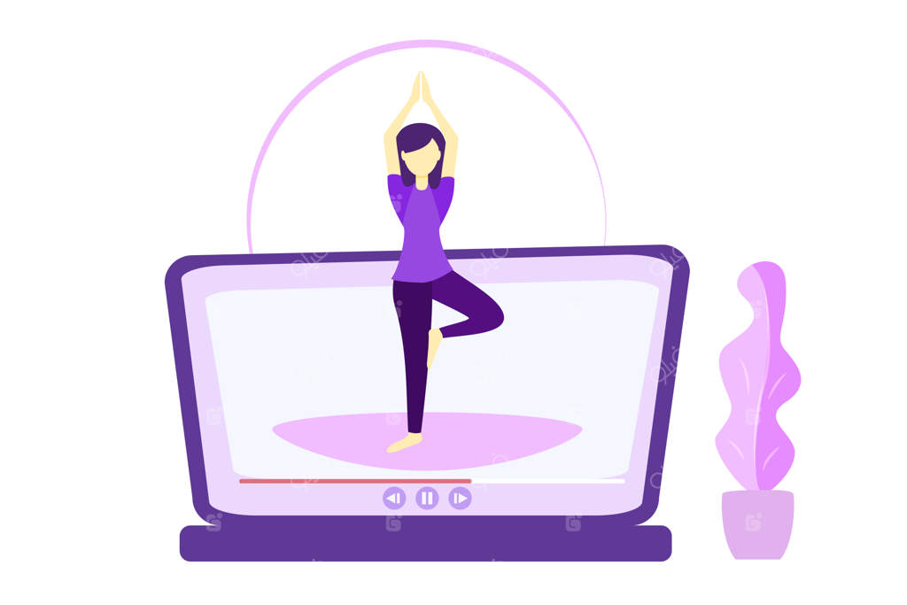 تصویرسازی وکتوری یوگا آنلاین