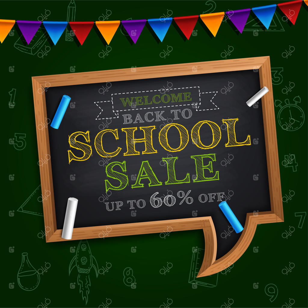 پوستر بازگشت به مدرسه با طرح‌های خطی و دستی