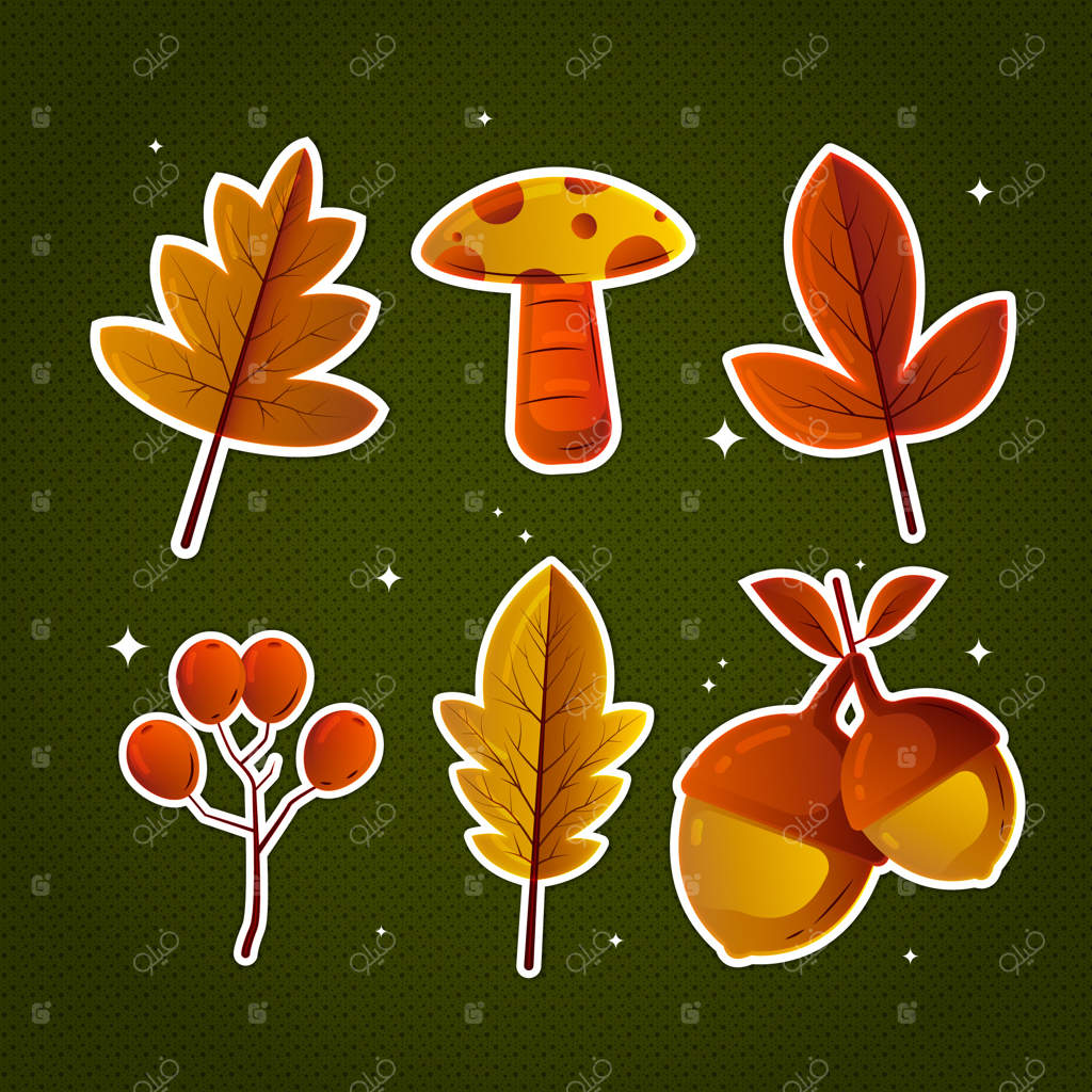 مجموعه عناصر گرادیان برای جشن پاییز