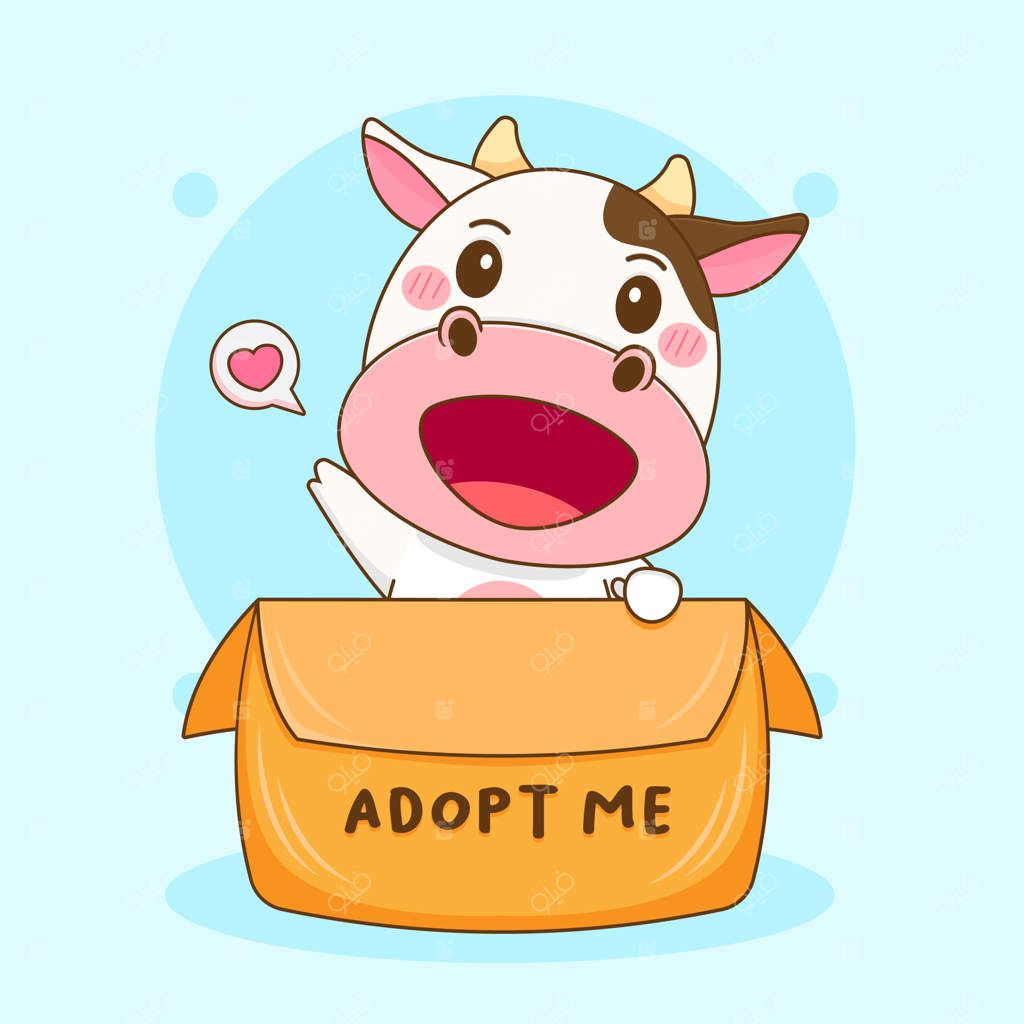 تصویر کارتونی شخصیت گاو بامزه