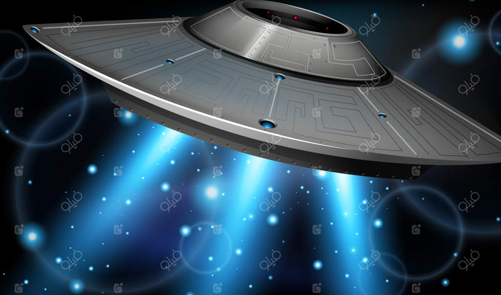 سفینه گرد در آسمان در حال پرواز