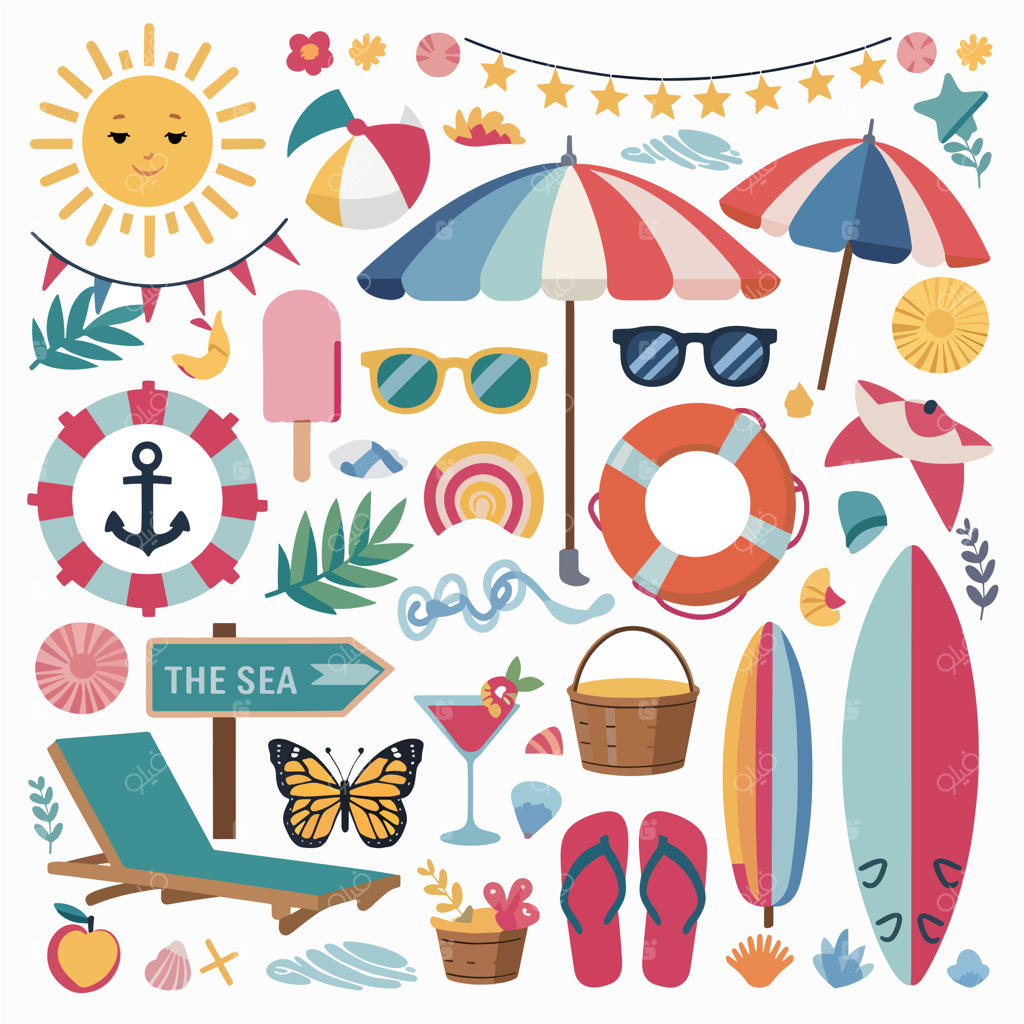 تصویرسازی عناصر تابستانی