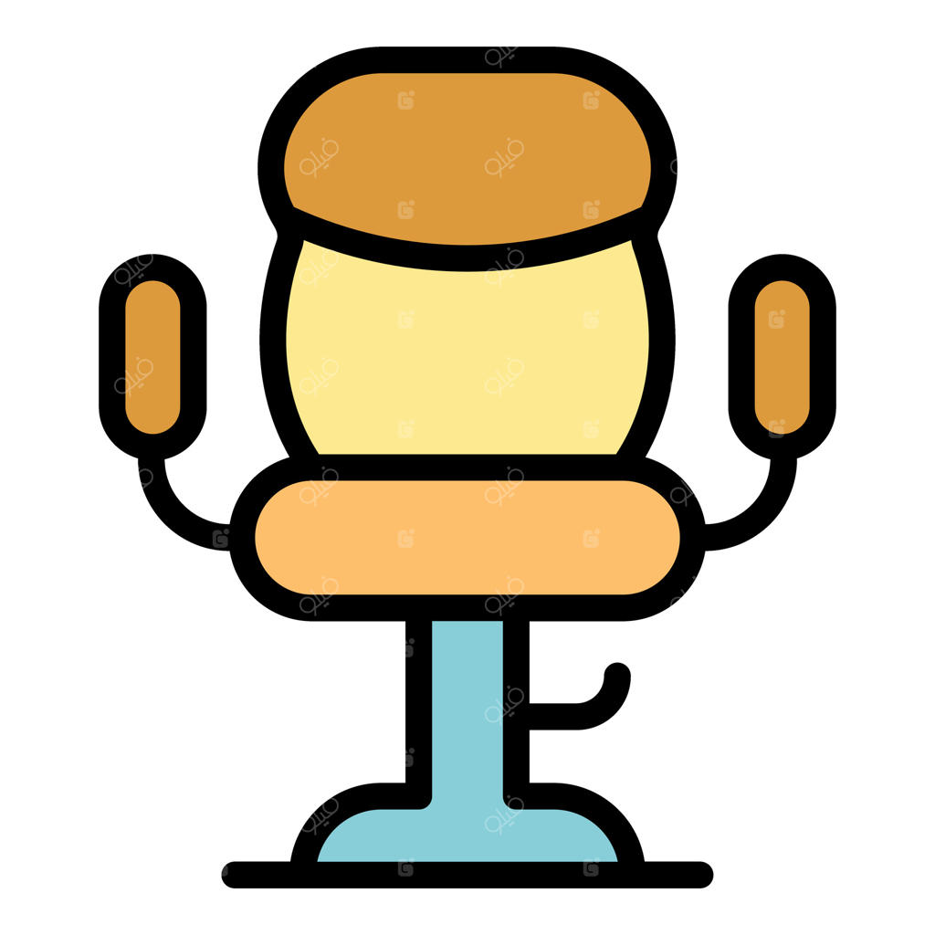 نماد صندلی آرایشگری با ارتفاع قابل تنظیم برای تبلیغات آرایشگاه