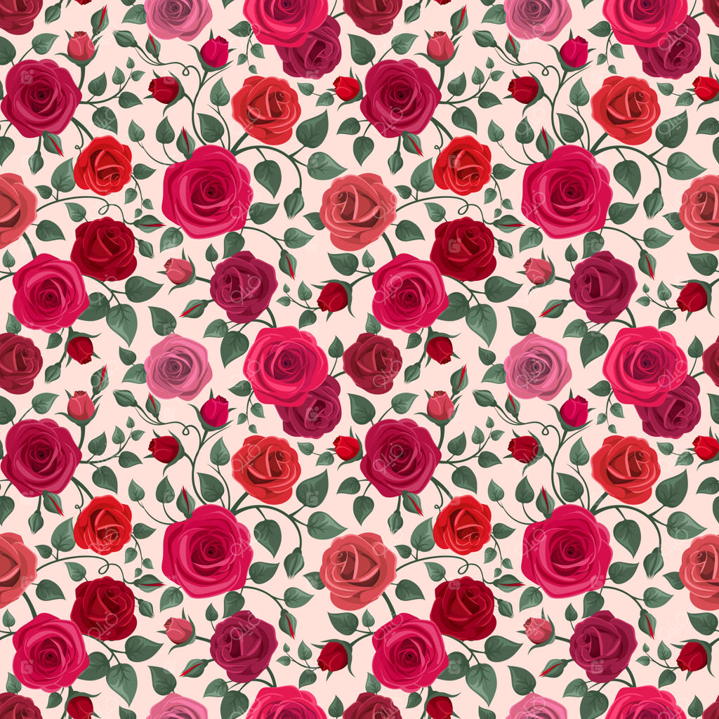 پس‌زمینه طرح گل‌های رز رنگارنگ و پرجزئیات
