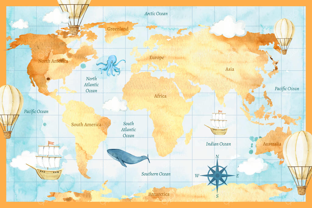 تصویر نقشه قدیمی جهان