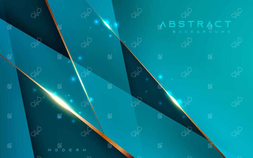 زمینه لوکس انتزاعی آبی با خطوط مورب طلایی