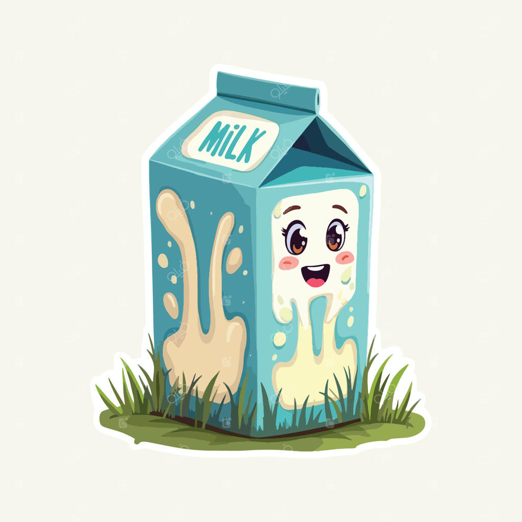 جعبه شیر شاد در سبک کارتونی
