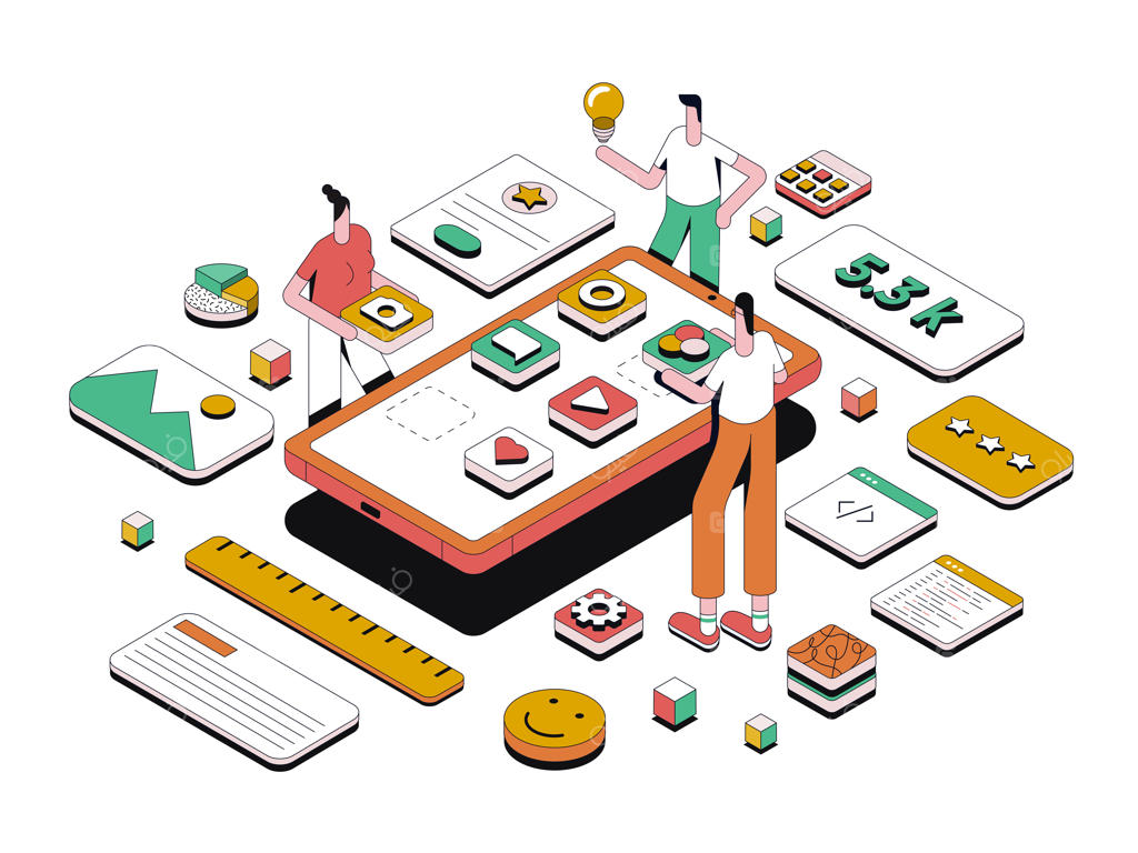 توسعه اپلیکیشن با طراحی ایزومتریک مدرن