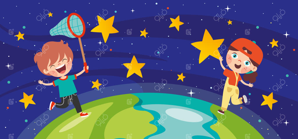 ایده شخصیت کارتونی با عناصر آسمانی