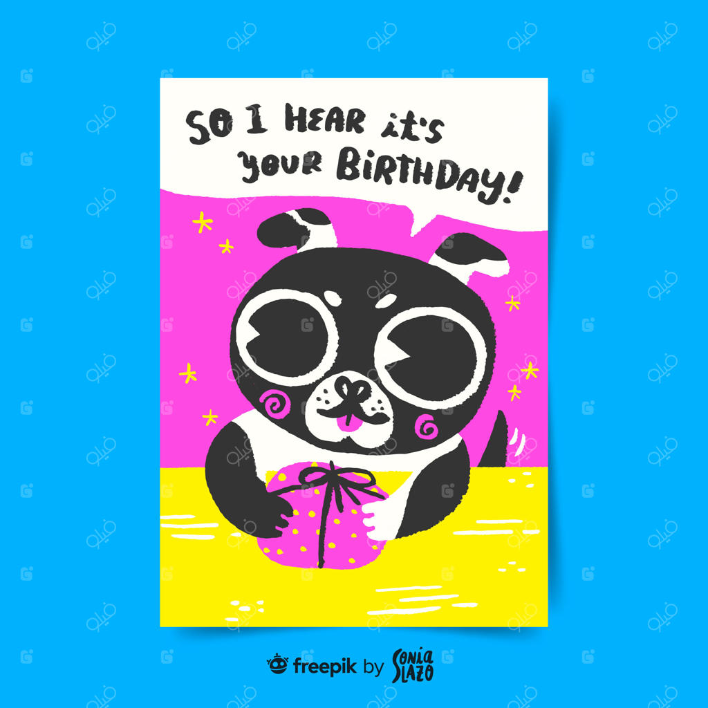 کارت تبریک تولد با پیام از سگ سخنگو