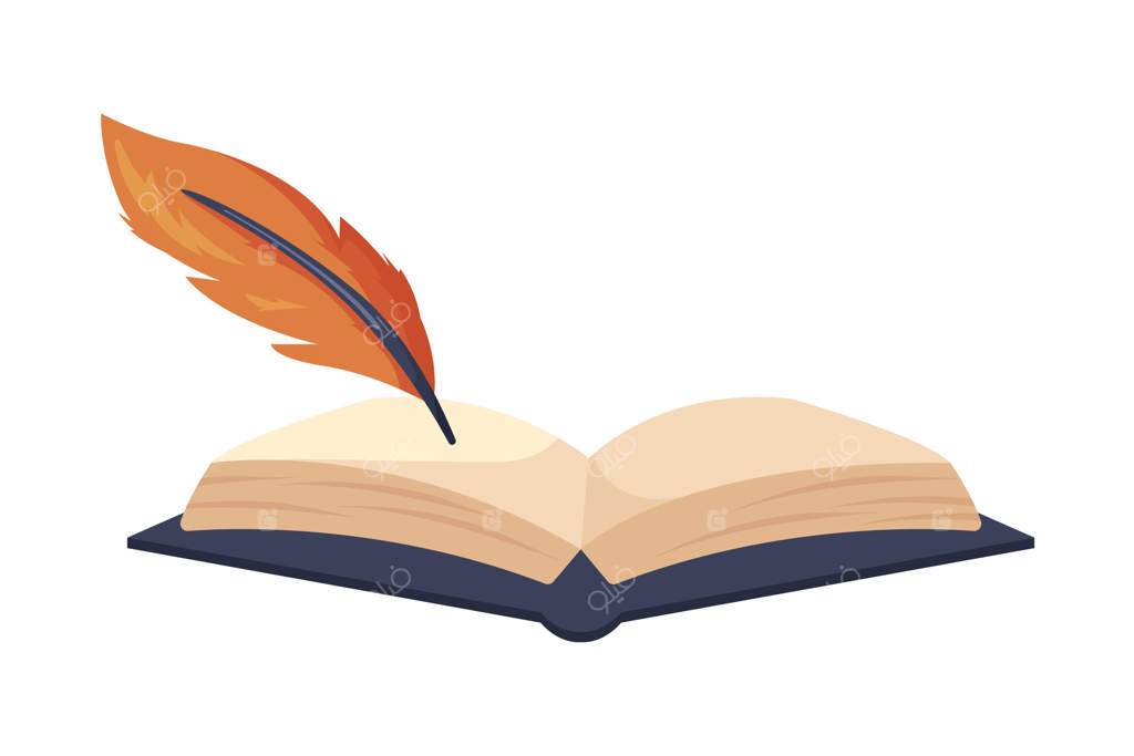 تصویرسازی وکتور از کتاب و قلم