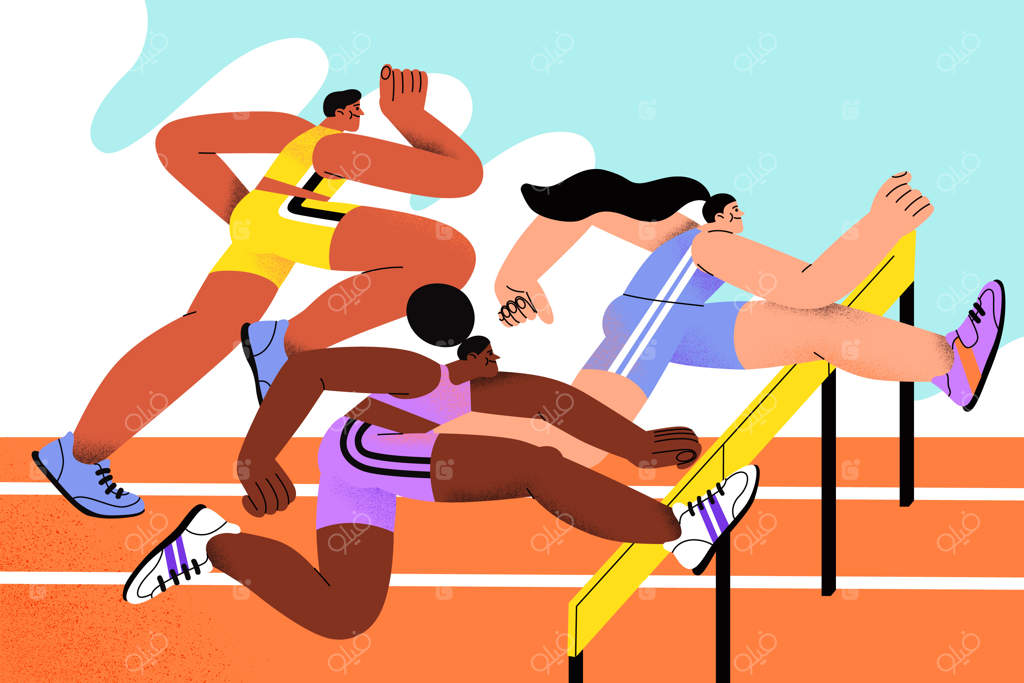 پس‌زمینه ورزشکاران طراحی شده با دست