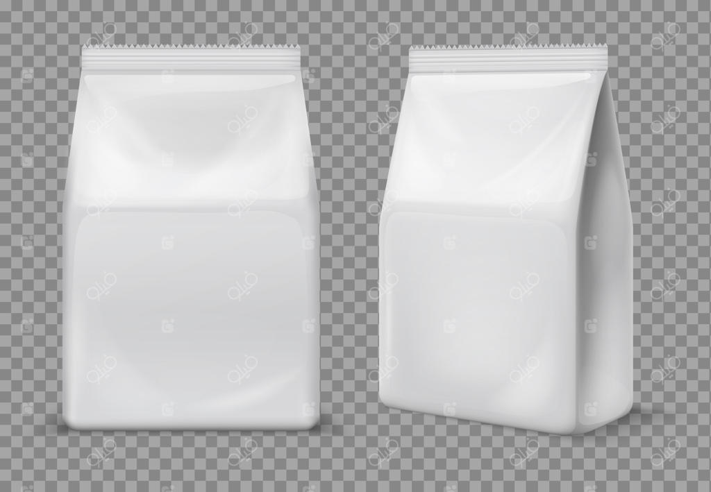 کیسه تنقلات کاغذی: بسته‌بندی سفید ساده برای مواد غذایی