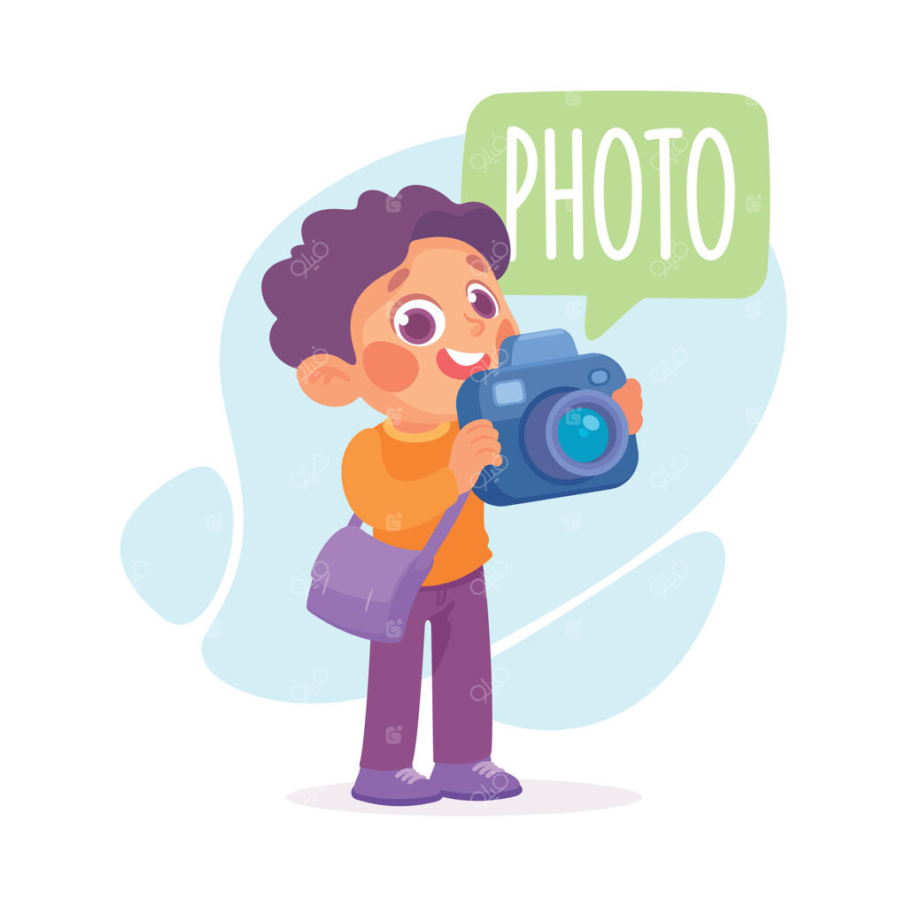 پسر عکاسی می‌کند: آموزش لغات فعالیت با کودکان کوچک با تصویرسازی