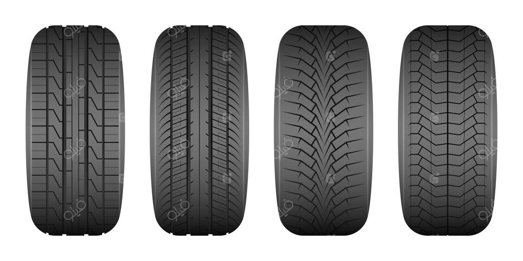 تصویر لاستیک خودرو بر روی زمینه سفید