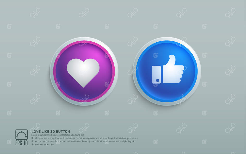 پسندیدن دکمه عنصر طراحی سه‌بعدی