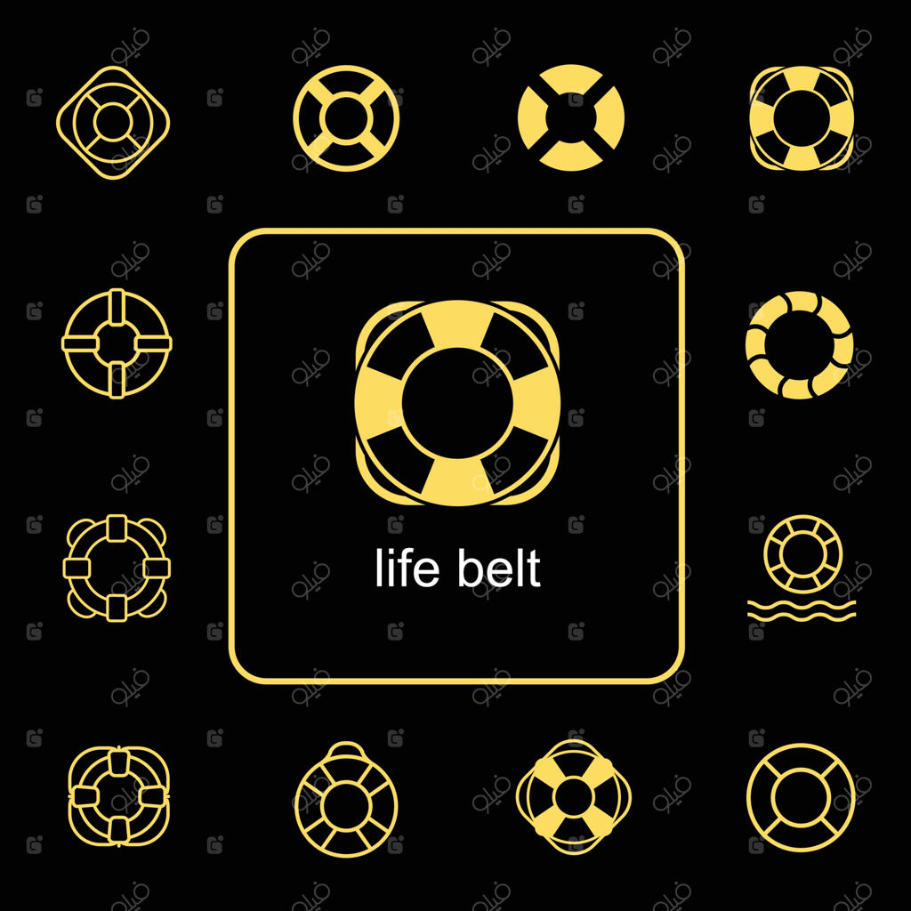 آیکون جلیقه نجات برای ایمنی دریایی، وکتور آیکون