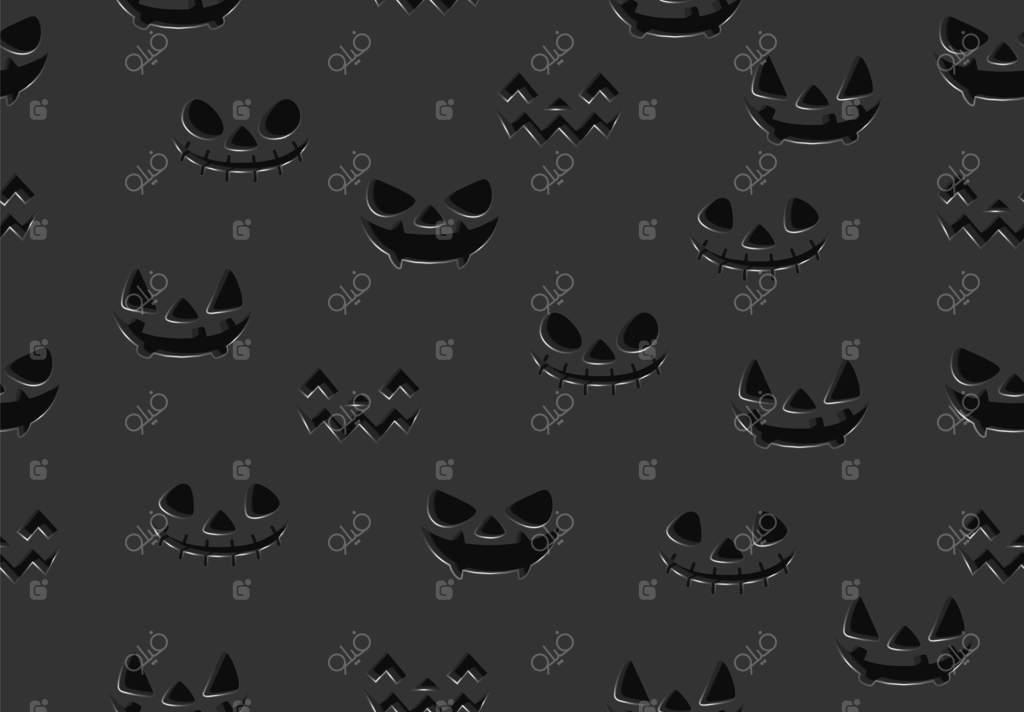 طرح یکپارچه با لبخند ترسناک کدو تنبل. پس‌زمینه هالووین. تصویر وکتور
