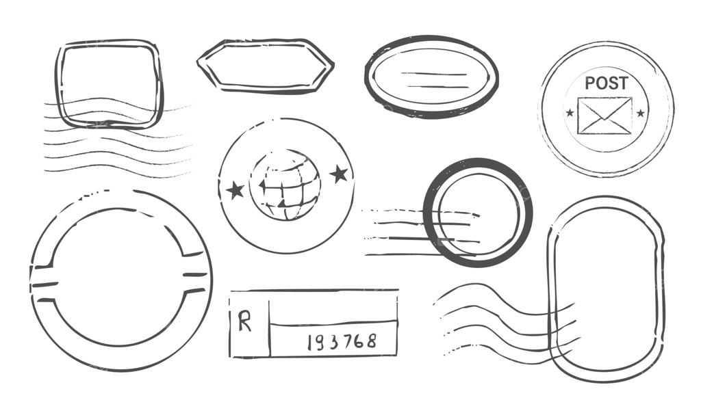 تمبر پستی هوایی کلاسیک با قاب و مُهر لاستیکی. قالب نوار مرزی پست قدیمی با بافت خطی. طراحی دایره‌ای مُهر هوایی با ظاهری کهنه و کلاسیک.