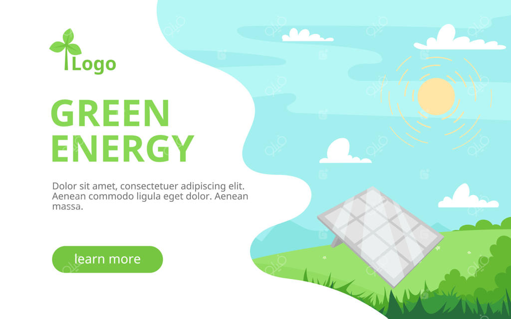 نما منظره چمنزار. ایستگاه نیروگاه پنل خورشیدی. منابع انرژی تجدیدپذیر، تولید انرژی خورشیدی پایدار با پس‌زمینه آفتاب، آسمان آبی و چمن سبز در تابستان.