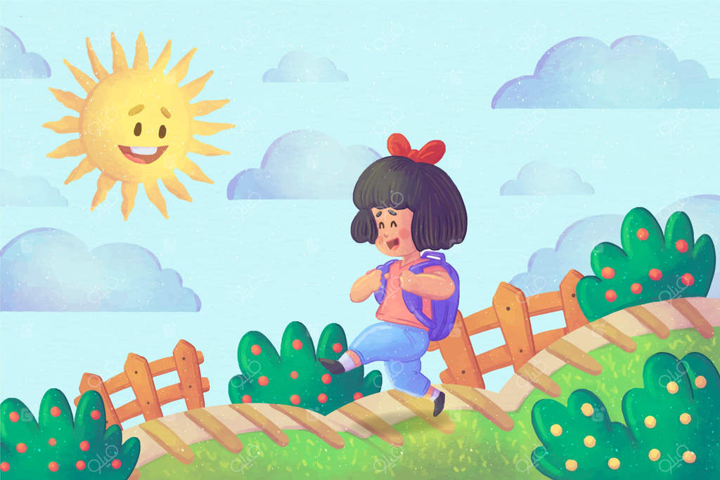 پس‌زمینه‌ بازگشت به مدرسه با آبرنگ