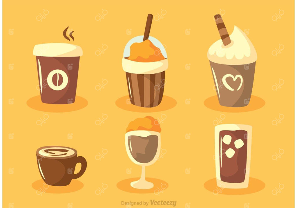 مجموعه وکتورهای قهوه