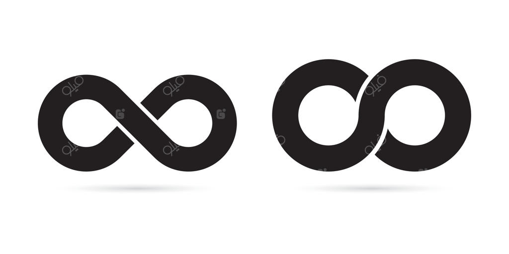 مجموعه نماد بی‌نهایت با طراحی ساده و شیک