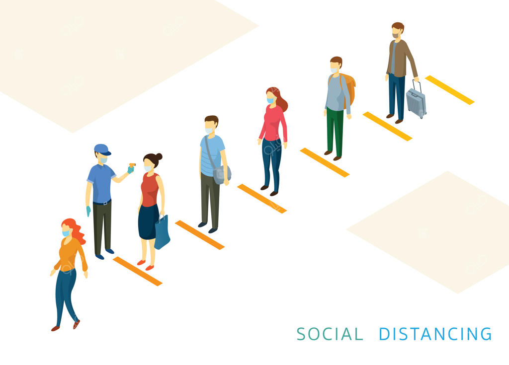 فاصله‌گذاری اجتماعی: جلوگیری از شیوع کرونا با فاصله‌گذاری در صف‌ها