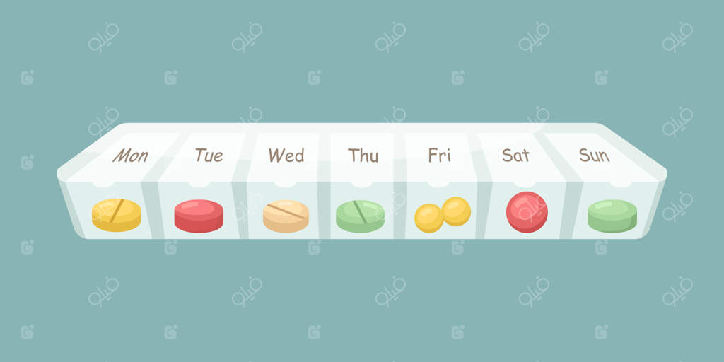 تصویر وکتوری جعبه قرص هفتگی