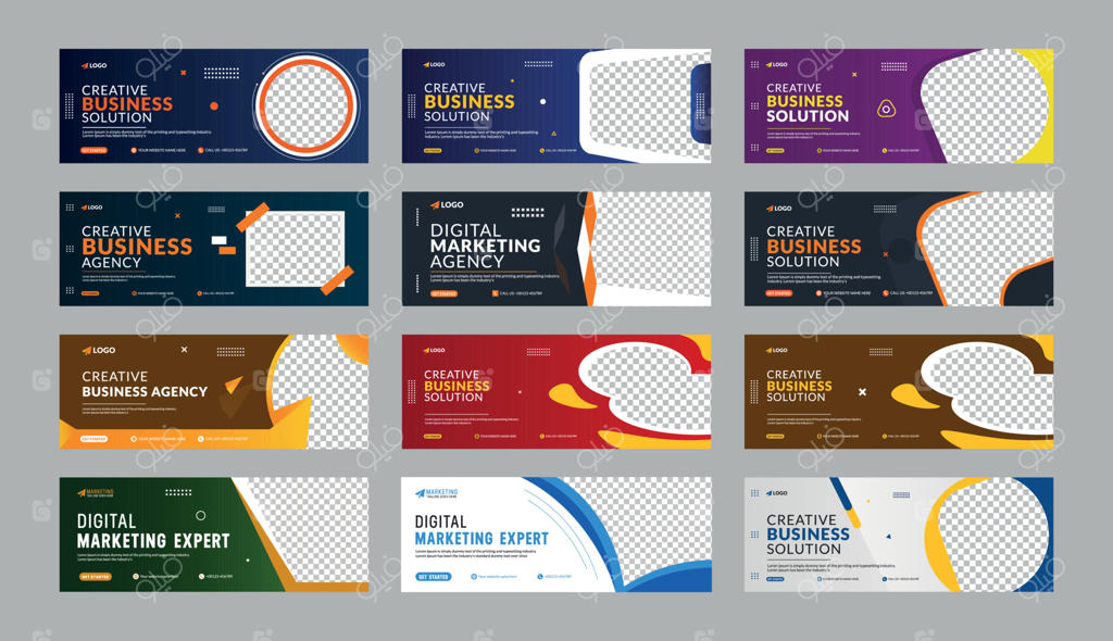 قالب طراحی بنر تبلیغات دیجیتال در شبکه‌های اجتماعی