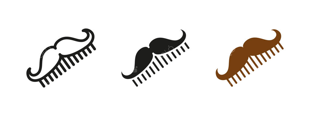 آیکون شانه سبیل: نماد زیبایی‌شناسی و مراقبت از موهای صورت. ابزاری شیک برای پیرایش و استایل مردانه کلاسیک.