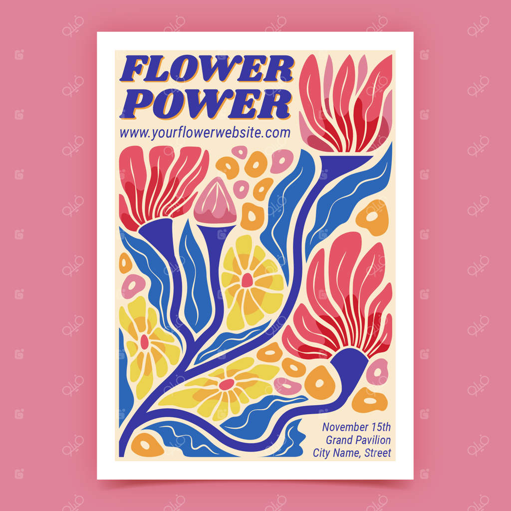 قالب پوستر بازار هیپی دست‌ساز