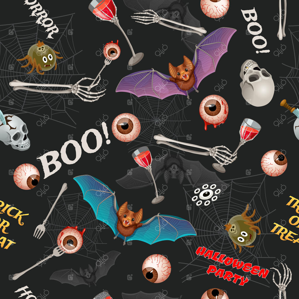 پترن یکپارچه کارتونی هالووین.