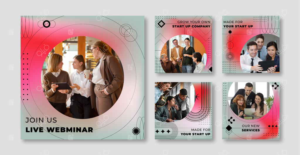 پست‌های اینستاگرام با گرادینت دانه‌دار